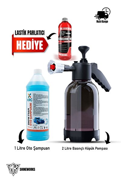 MK SHINEWORKS Köpüklü Oto Yıkama Seti (Lastik Parlatıcı Hediyeli)