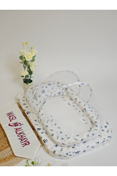 WASL ALKHAIR مفرش ناموسية اسفنج لحديثي الولادة - بتصميم أنيق برسومات هادئة ين...