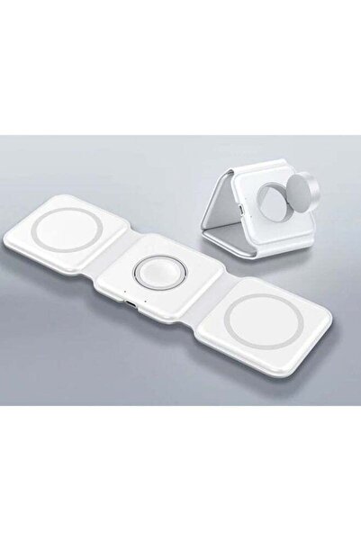 Generic Wireless Charging, Magnetic 3 in 1 Wireless Charger Slim Phone Wireless Charger QI 15W Fast