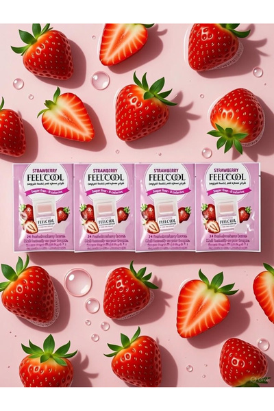 Cool 4 قطع شرائح معطرة للفم بنكهة الفراولة من Feel Coo