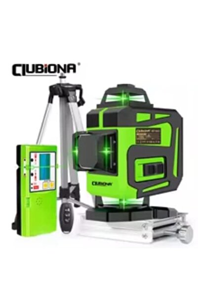 OEM Professional Laser Level 16 Green Lines 4D Clubiona 360° with Receiver, Tripod, 2 Batteries and Rem