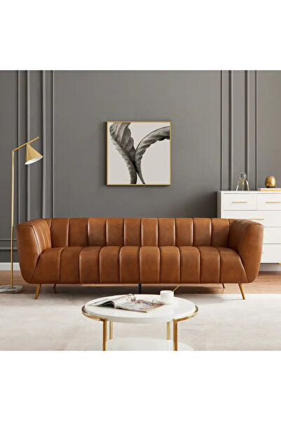 lamsat baity Brown Leather Sofa