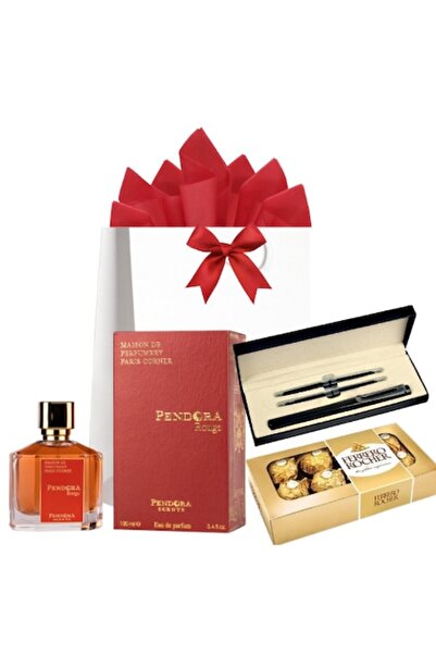 OEM Women's Gift, Pendora Rouge Pendora Scents Perfume 100 ml, Metal pen with mechanism, FERRERO candies