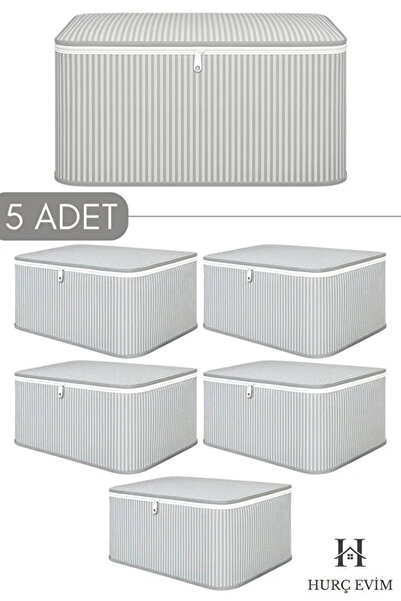 Optimum Çizgili Yorgan Hurcu 5 adet Extra Dayanıklı Hurç 100 x 50 x 50