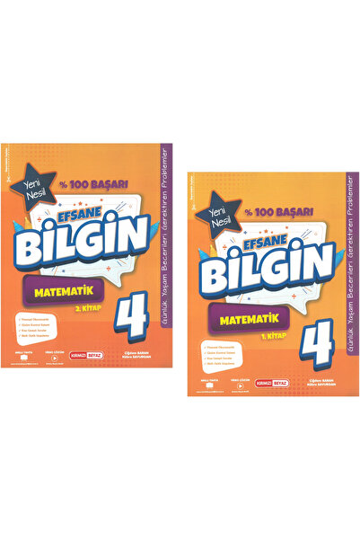 Kırmızı Beyaz Yayınları Kırmızı Beyaz Efsane Bilgin Matematik 4.Sınıf (2 KİTAP)