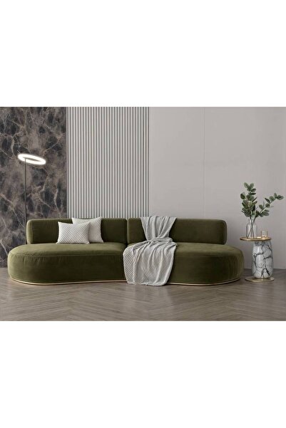 lamsat baity أريكة مخملية بلون الزيتون الأخضر