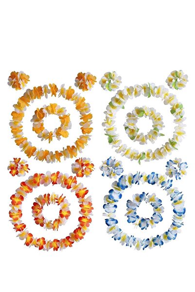 Generic Hawaiian Lei Garlands, Flower Tropical Party Supplies Necklace Headbands, and Wristbands Colorful fo