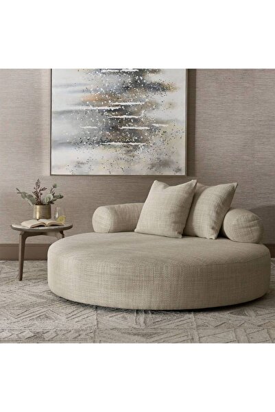 lamsat baity أريكة دائرية بلون الفانيليا