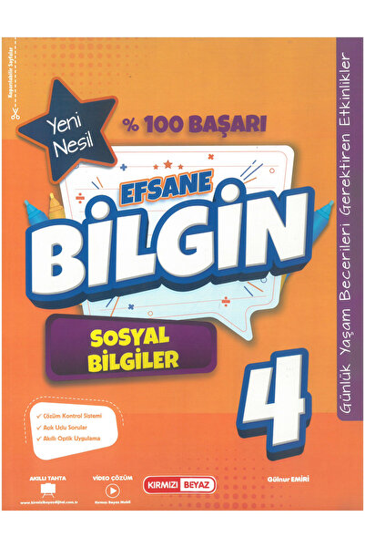 Kırmızı Beyaz Yayınları Kırmızı Beyaz Efsane Bilgin Sosyal Bilgiler 4.Sınıf