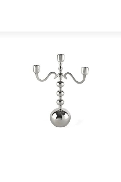 Stor Mikasa Moor 3 kollu gümüş şamdan