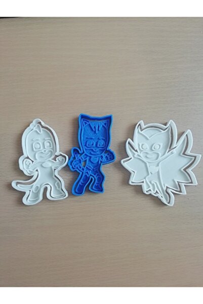 Lena Gift Store مجموعة قوالب البسكويت من بيجاما سكيليرز - 3 قوالب بلاستيكية لتشكيل الفوندان وعجينة السكر