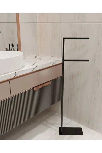 DECOLİN Metal Dekoratif Ayaklı Banyo Askısı Havluluk Havlu Askısı Kağıt Havluluk Düzenleyici