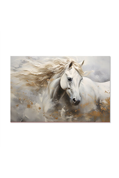 Printoot White Horse Canvas Print Ethereal Animal Art for Dreamy Romantic Room Decor