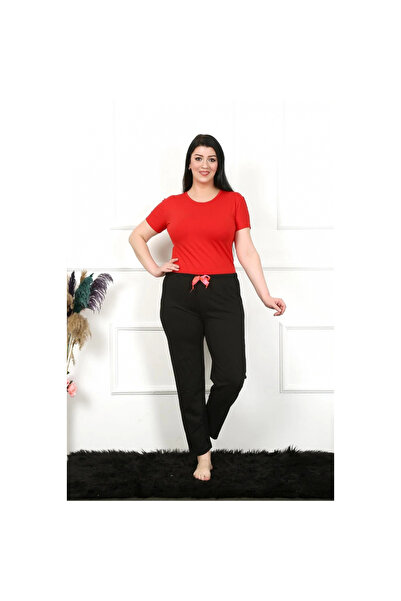 Narnuga MİRAY- بيجامة نسائية قطنية كبيرة الحجم باللون الأسود