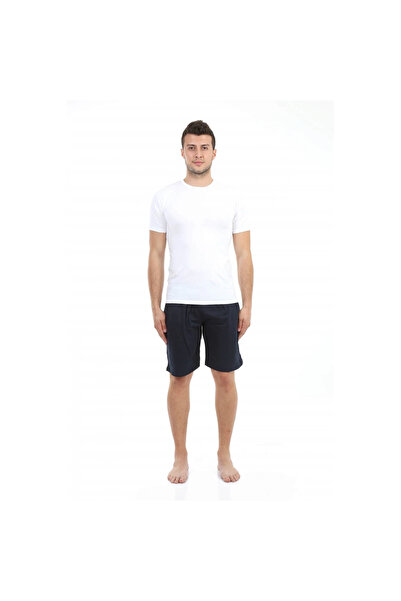 Narnuga Mi̇ray- Men's Cotton Shorts with Pockets Navy Blue