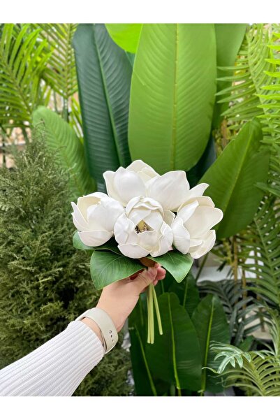 KOZALILAR Yapay Doğal Görünümlü 5'li Lüx Manolya Demeti