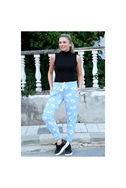 Narnuga MİRAY- بيجامة نسائية من الصوف الناعم ذات قطعة واحدة باللون الأزرق