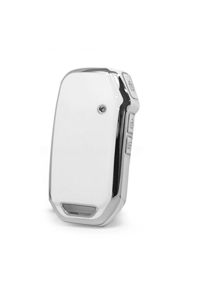 BARKAS ELEKTRONİK Kia Sportage Soul Sorento Ceed Niro Smart Nano Key Case Cover White Silver