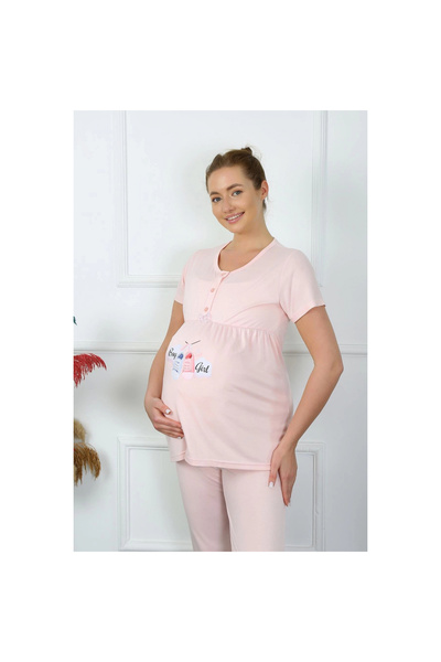 Narnuga Mi̇ray- Women's Short Sleeve Maternity Pajama Set