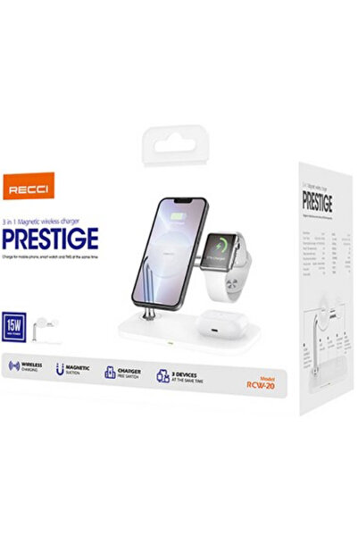 emreiletişim 3-in-1 Manyetik Kablosuz Şarj Cihazı — 15W, Telefon + Akıllı Saa...