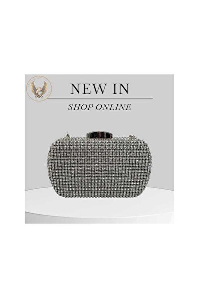 OEM MESH ENVELOPE BAG WITH SILVER RHINESTONE