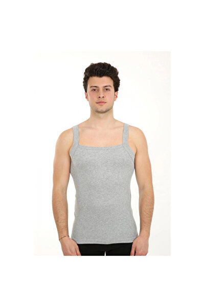 Narnuga Mi̇ray- Men's Thick Strap L Stretch Fabric Undershirt Gray