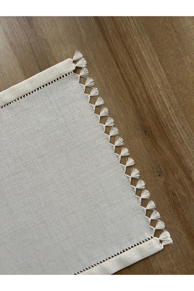 tubaatasarim Açık bej püsküllü antikalı runner 100*40