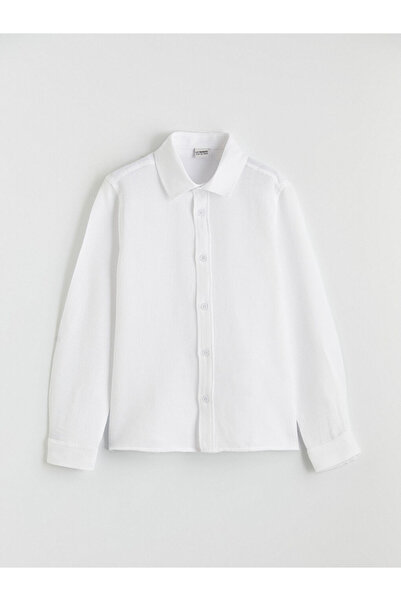 LC Waikiki Lcw Kids White Dobby Boys' Shirt