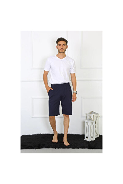 Narnuga Mi̇ray- Men's Cotton Navy Blue Capri Pants