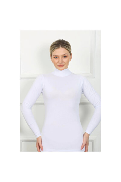 Narnuga Mi̇ray- Long Sleeve Turtleneck Bodysuit White