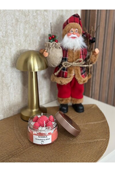 NOIREA CANDLES El Yapımı Çilek Figürlü Kokulu Soya Mum