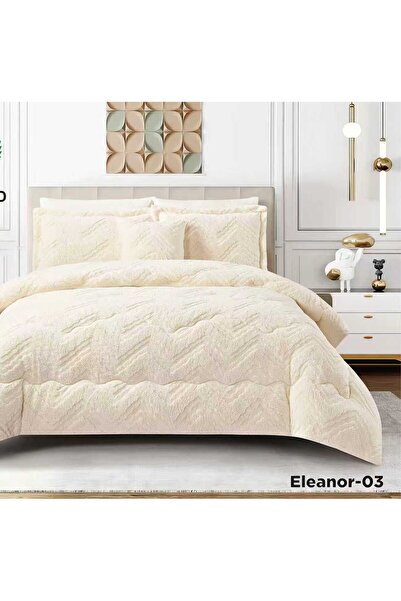 alzawia Luxurious double winter bedspread with faux fur and velvet lining, perfect for winter weather.