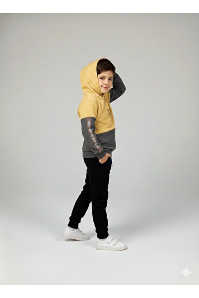 Yonca Çocuk Ri̇mi̇ni̇ Kids 6072 Be the Light Boys' Hooded 2-Piece Set