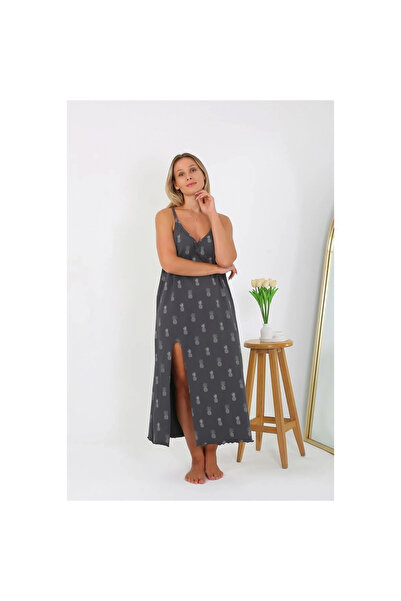 Narnuga Mi̇ray- Women's Plus Size Long Nightgown with String Straps