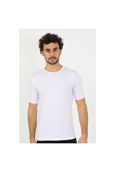 Narnuga Mi̇ray- Men's Crew Neck L Stretch Fabric White T-Shirt