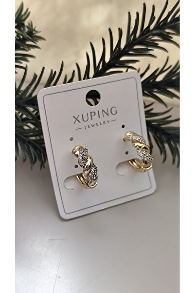 DİAVENTA TAKI VE AKSESUAR Xuping Vip Küpe-Gold Burgu Model Küpe Kararmaz-1,5cm