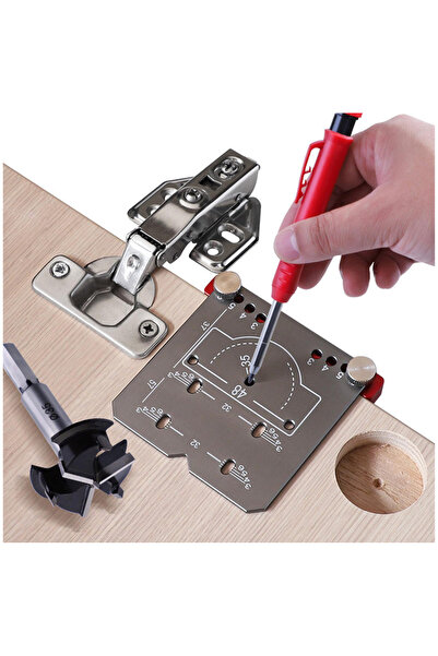 EYMEN YAPI Pratikmen Menteşe Yeri Açma Aparatı + Ayarlanabilir Delme Pancı