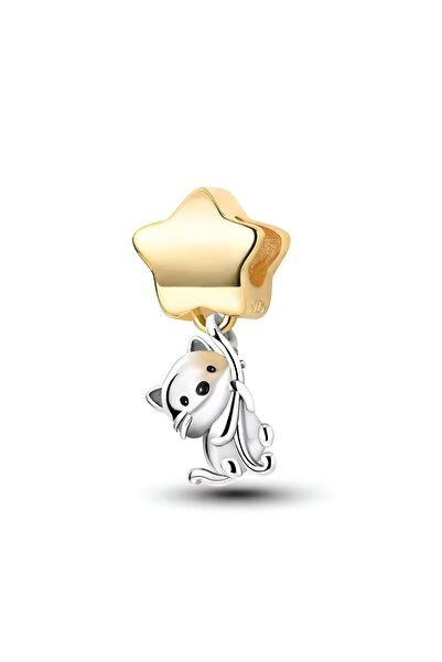 Lux Design 925 Ayar Gümüş Kedi Yıldız Charm