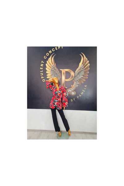 OEM SACOU FLORI ROSII - RED, TALIE UNICA