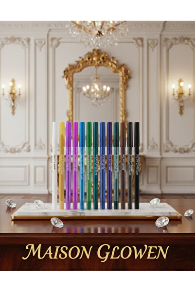 MAISON GLOWEN مجموعة أقلام تحديد العيون الزيتية 12 لونًا من النيون