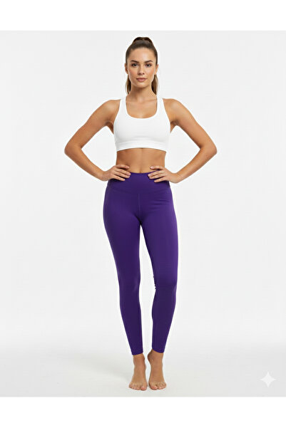 Gokco Kadın Mor Sporcu Dalgıç Toparlayıcı Yüksek Bel Tayt