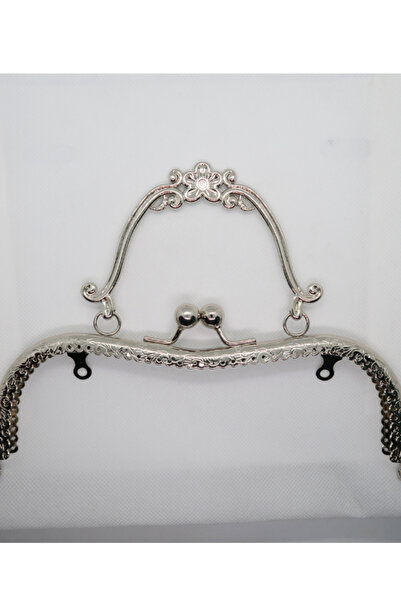 Boncuk Abla 20,5cm Çanta ve Cüzdan Bursu Boncuk Çanta Klipsi Gümüş Renk inci ...