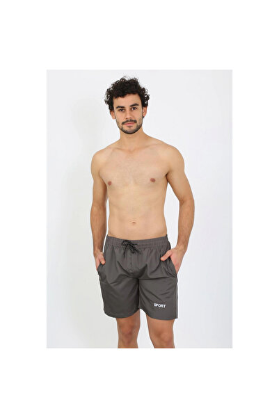 Narnuga Mi̇ray - Men's Zippered Pocket Swim Shorts Smoked