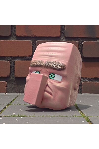 FIGURİFY Minecraft Villager Cosplay Maske | 1:1 Ölçek 3D Kask