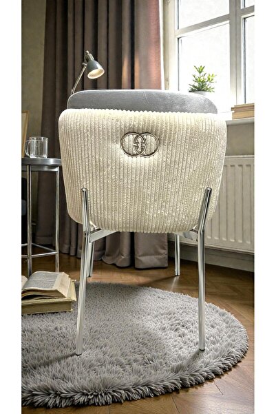 MSY HOME 6 Kişilik Aura Krom Serisi Puffy Kumaş Modern Sandalye