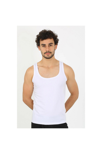 Narnuga Mi̇ray - Men's Combed Cotton White Undershirt