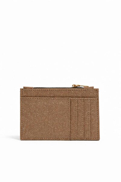 SHIKIRTI Glittery Powder Color Zipper Closure Women's Card Holder with Wallet Section (Shipped in Box)