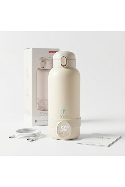 FAVsmart Incalzitor Portabil Lapte si Apa RK4, 500ml, 14000mAh, Inox 316, Termos Smart