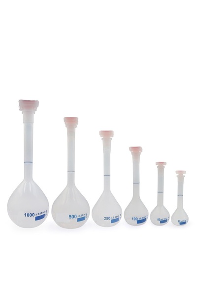 Plastik Balon Joje, Plastik Kapaklı - Volumetrik Flask, 6 Farklı Hacim