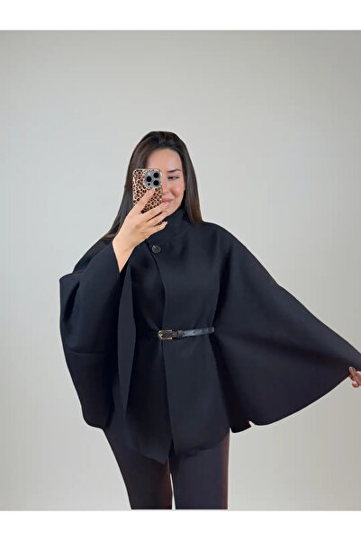 Varacci Kemerli Kaşe Panço Siyah